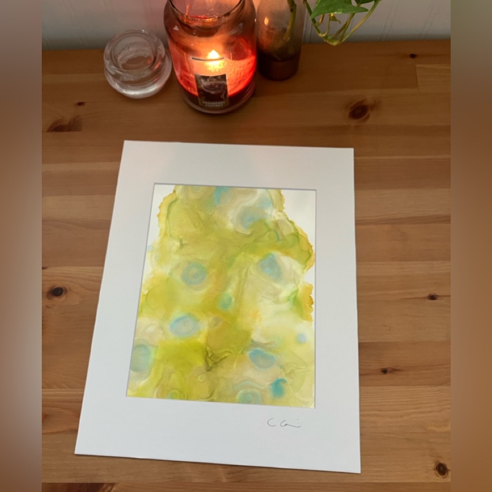 New Original Signed Artwork Alcohol Ink on Paper 157